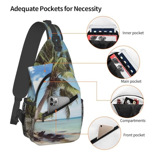 Bolso cruzado Beach Palm Tree para hombres y mujeres miniatura 5