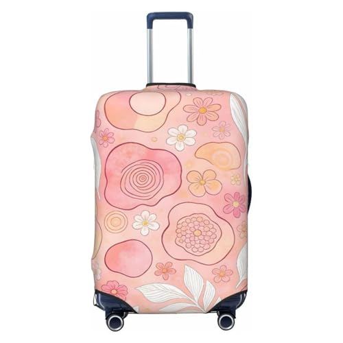 Housse de valise élastique à motif floral blanc pour bagage M 22-24 pouces