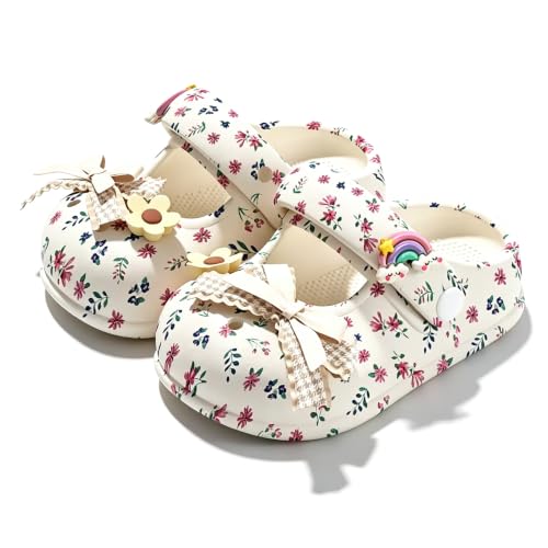 Solaud Girls' Flat Clogs Interest Unique Print Cute Accessories Closed-Toe