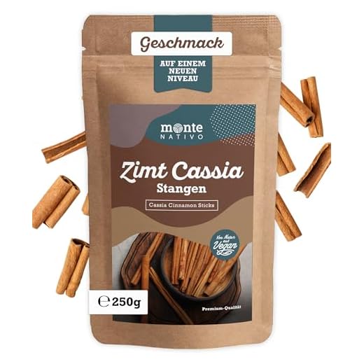 Canela en rama Cassia - Monte Nativo (250g) - Canela Cassia entera - Especias secas y aromáticas ideales para cocinar y condimentar