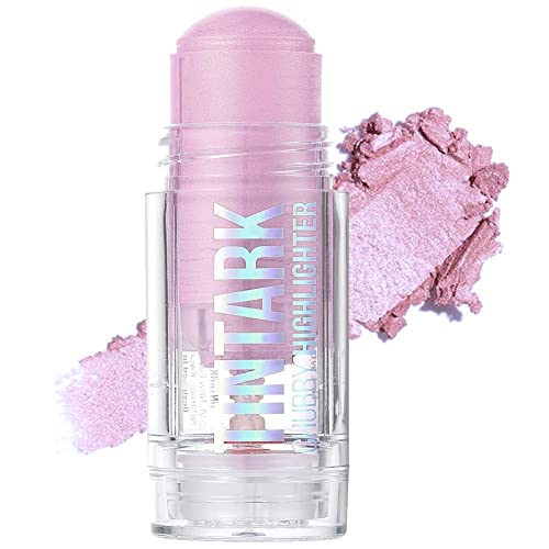 TINTARK Barra de maquillaje iluminadora en crema, resaltadores faciales brillantes, apto para mejillas, cuerpo, sombra de ojos, rosa claro, plateado, oro rosa, morado, champán, vegano, sin talco (04)