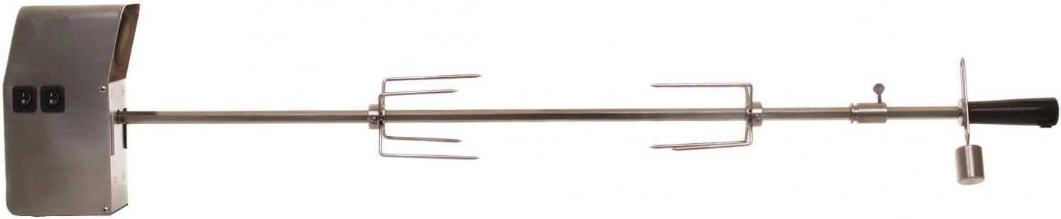 Q QUALITY BRAND COMPANY PGS Legacy Series RK36L Rotisserie Kit with Light for 39 Inch Pacifica Outdoor Patio Gas Grill Head - 8 x 8 x 58 in. - Stainless Steel Color