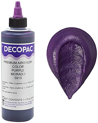 DecoPac Airbrush Food Coloring, 8 Fl Oz Edible Spray Color for Cake & Cookie Decorating, Purple