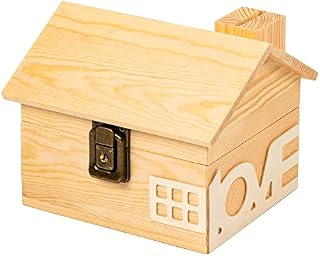 Money box, money box kids (girls, boys) also for adault, wedding, with lock/key, made by wood, pretty house design for decoration.