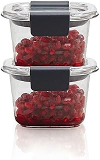 Rubbermaid 1991154 Brilliance Food Storage Container, BPA-Free Plastic, Mini, 0.5 Cup, Clear, 2 Pack