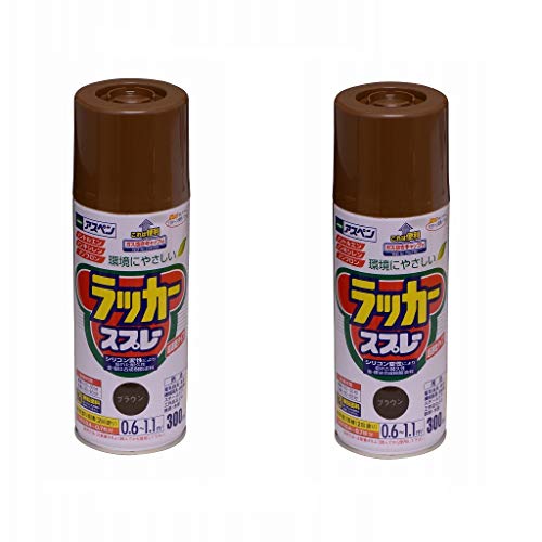 アサヒペン アスペンラッカースプレー 300ML ブラウン スプレー用箱入り 2本セット