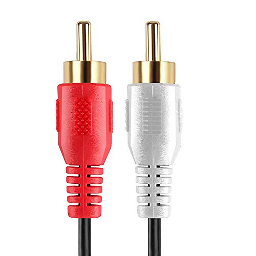 Cmple - 2 Rca Male To 2 Rca Male Stereo Audio Cable - Double Rca Stereo Cable/Cord - Gold Plated For Home Theater, Hdtv, Av Receivers, Amplifiers, Gaming Consoles, Hi-Fi Systems, Rca Cable - 3 Ft #TOP1