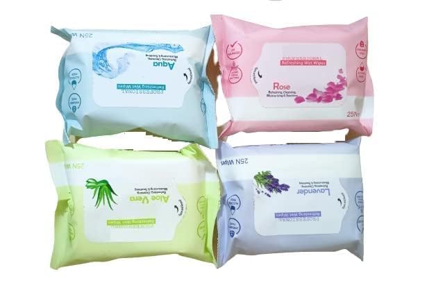 Face Cleaning & Makeup Remover Wipes,Wtih Strawberry Extracts, Cleansing And Hydrating Facial Wipes, Wipes 25N Each Pack of 4,Breathing-Cleansing-Moisturing-Soothing Wipes-image-40