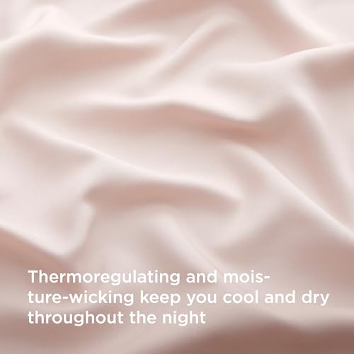 Image of Bedsure Cooling Sheets Twin, Rayon Derived from Bamboo, PureWoven, Breathable & Soft Twin Sheets Set, Deep Pocket Up to 16 Inches, Hotel Luxury Silky Bedding for Hot Sleepers, Pink