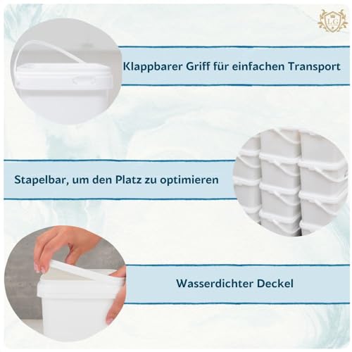 Eimer mit Deckel von LG Luxury & Grace, 5 Liter Polypropylen, stapelbar
