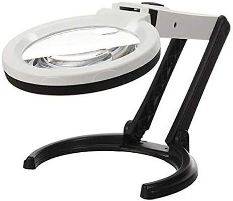 Lupa De Mesa Bancada 10 Leds Lente 120mm pilhas e bivolt CBR03549...