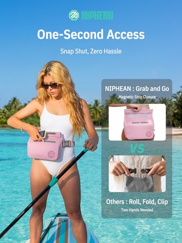 Image of niphean IPX7 Waterproof Fanny Pack, Magnetic One-Hand Closure Dry Bag