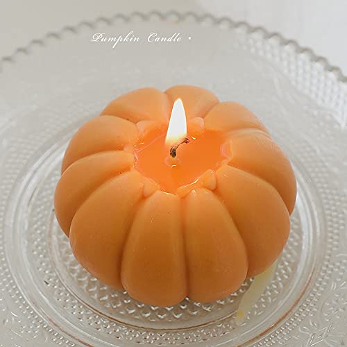 Vela perfumada de calabaza, vela de soja hecha a mano, velas de soja danesas pastel, decoración de habitación, aromaterapia perfumada, decoración de bonita forma, 5 x 7 cm