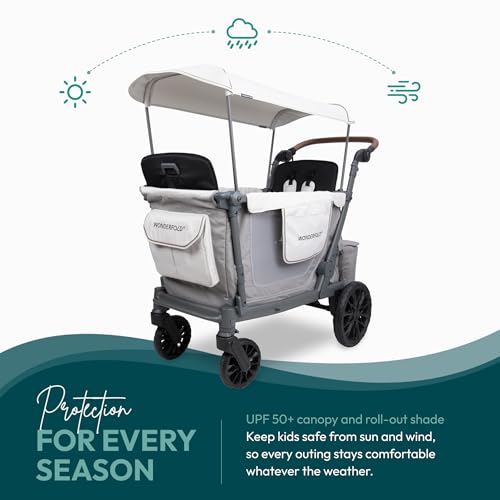 Image of WonderFold L2 Stroller Wagon, Aluminum Frame, 2 Seater, Gray