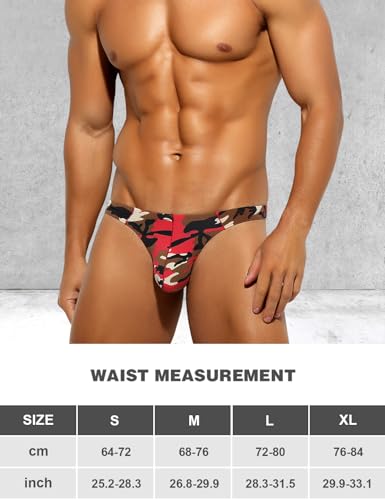 Casey Kevin Hombre Tanga Sexy T-String Camuflaje Talle Bajo Slip Gay Ropa Interior