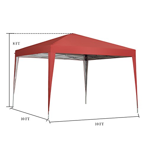 Outdoor Basic 10 X 10 Ft Pop-Up Canopy Tent Gazebo For Beach Tailgating Party Red #TOP1