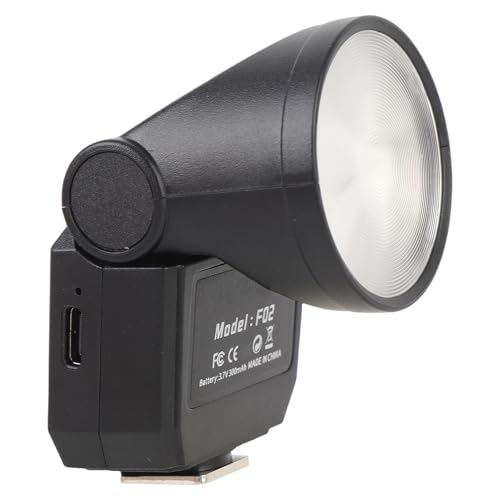 Topiky Mini Flash, Gn8 6500K CRI97 Design Retro Flash de Micro Cámara Ligera, con 4 Niveles de Potencia y Zapatilla de Calma Universal, para Cámaras DSLR Fuji