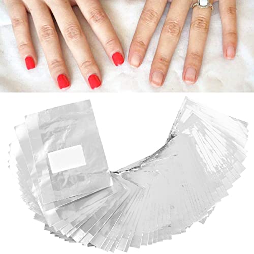 500Pcs Papillotes en Aluminium, Feuille d'aluminium Dissolvant, Feuille d'aluminium Dissolva nt, Tampons Dissolvants, Papillotes Vernis Semi Permanent pour Retirer À Ongles Le Gel Ongle