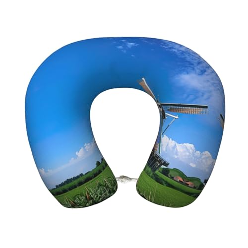 Almohada de viaje con espuma viscoelástica y funda negra miniatura 1