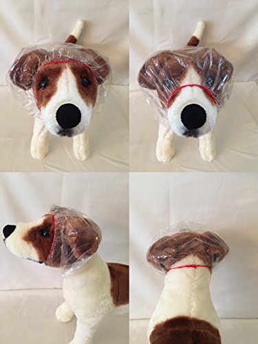 CozyEars Disposable Pet Shower Caps, Dogs, Cats,Cover, Protection Bath, Water, Raining, Ear Infection Prevention, 12 Caps in a Pack (S)