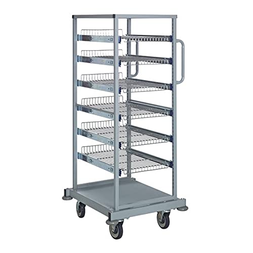 PARTITION Store Single CART W/Wire Shelves Chrome