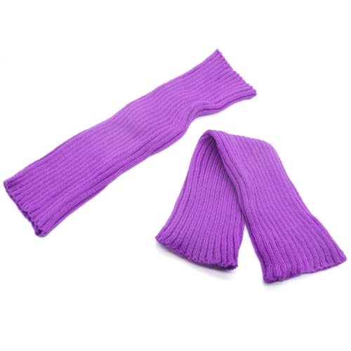 Image of FZBNSRKO Women Girls 80s Knit Leg Warmers Ribbed Long Leg Warmers for Party Sports Accessories