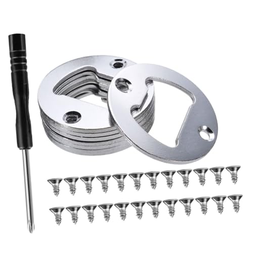 EPIGEIST Kit para Fabricar Abridor de Botellas Redondo Inserciones de Cromo y Tornillos Incluye Destornillador para Montaje Fácil para Abrir Cervezas y Envases