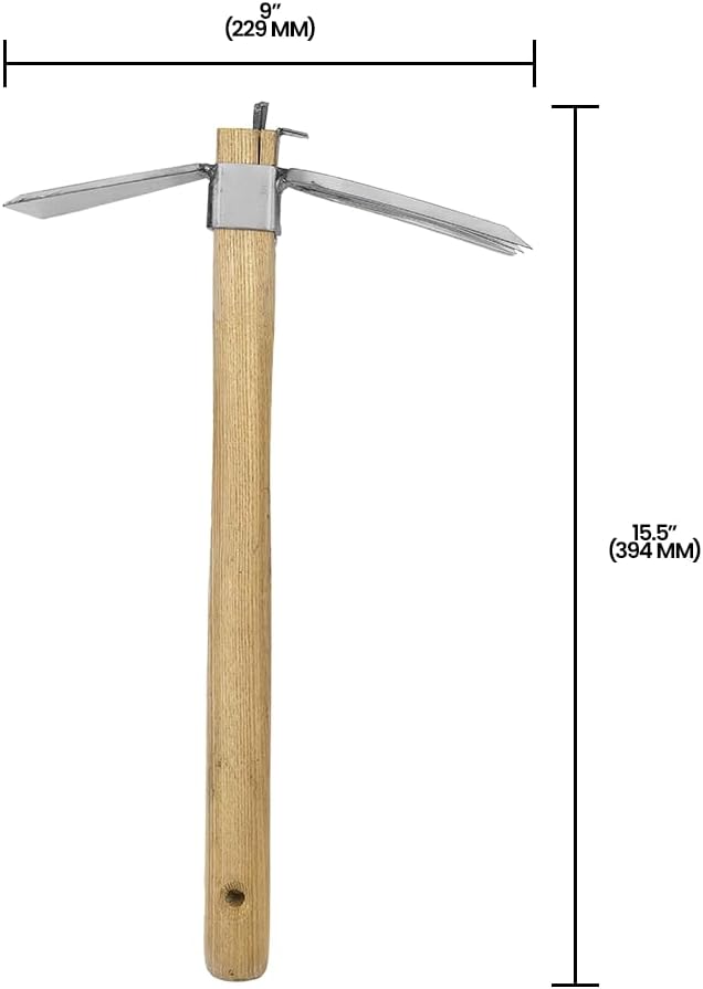 Zenport J608 Hoe/Fork Combo, 3.25-Inch Stainless Steel Blade Head and 4-Prong Fork