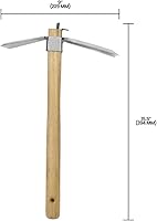 Vista 5 de Zenport J608 Combo de azada/horquilla, cabezal de hoja de acero inoxidable de 3.25 pulgadas y horquilla de 4 puntas