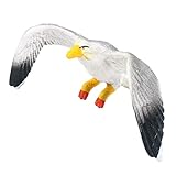 Yardwe Mini Seagull Ornament Nativity Ornaments for Beach Ornaments Wild Life Miniature Coastal Decor Nautical Statue Resin Seagull Sculpture Plastic White Plastic Seagull Figure 3D