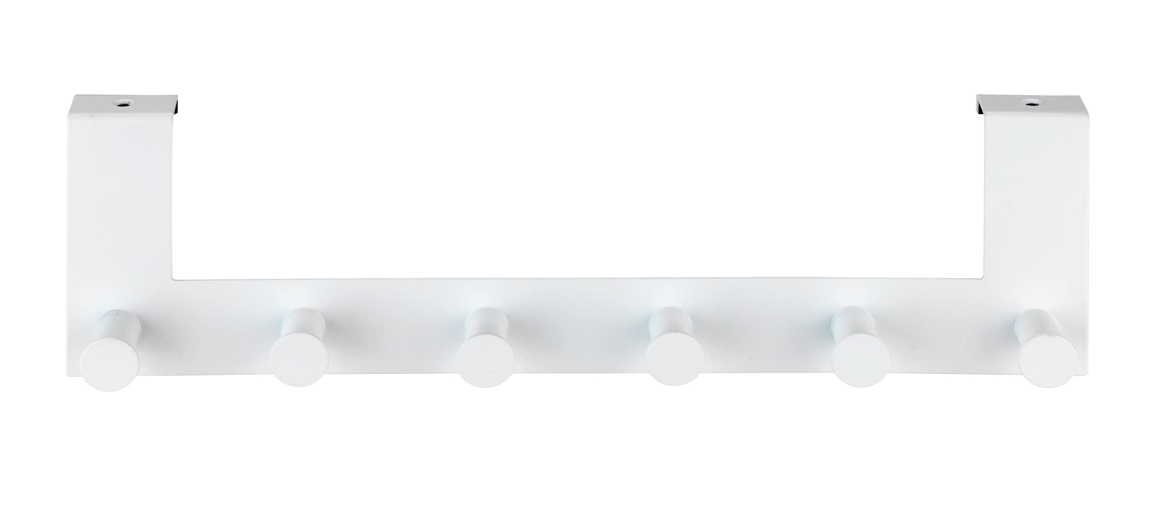 Wenko Celano Appendiabiti con 6 ganci per porte fino a 2 cm acciaio Bianco 39 x 11 x 7,5 cm