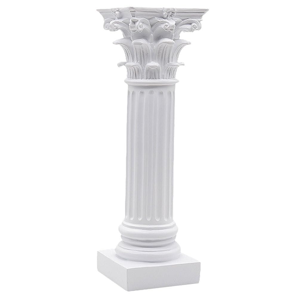 WOFASHPURET Roman Column Sculpture Dining Table Decor Photo Holder Roman Column Pillars Candle Sconces Roman Pillars Column Decor Cake White Household Products Resin Delicate, 30X9X9CM