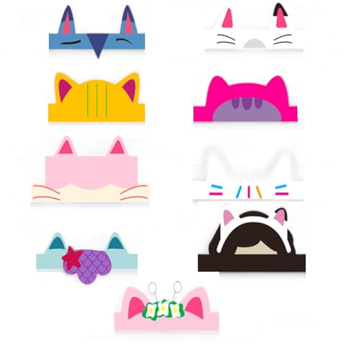 18 Cat Dollhouse & Friends Paper Crowns Headbands Tiara Party Fav...