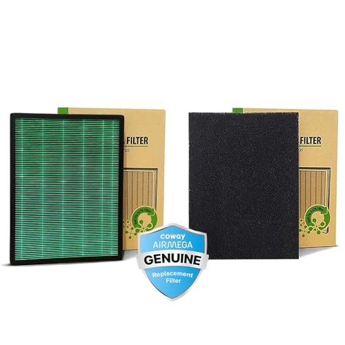 Image of Coway Original Carbon & HEPA Filter Set for AirMega 150 (AP 1019C), 8500 Hrs (Approx. 1.5-2 yrs) Long Life | Traps Bad odor, VOCs & Kills Allergies, Virus, Germs, PM 0.01 with 99.999% efficiency