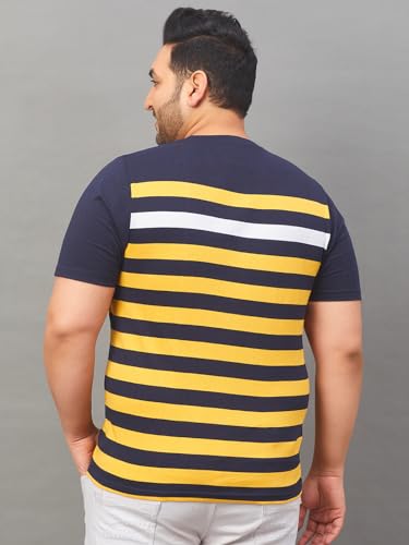 Image of AUSTIVO Men's Plus Size Half Sleeve Striper T-Shirt 191A