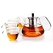 Produktbild Homfa Teekanne 1350mL Tee-Set mit 4 Gläsern Teebereiter Hitzebeständig Glas Transparent Glatt TeaPot aus Borosilikatglas Beheizbar Glaskanne mit Siebeinsatz Edelstahl