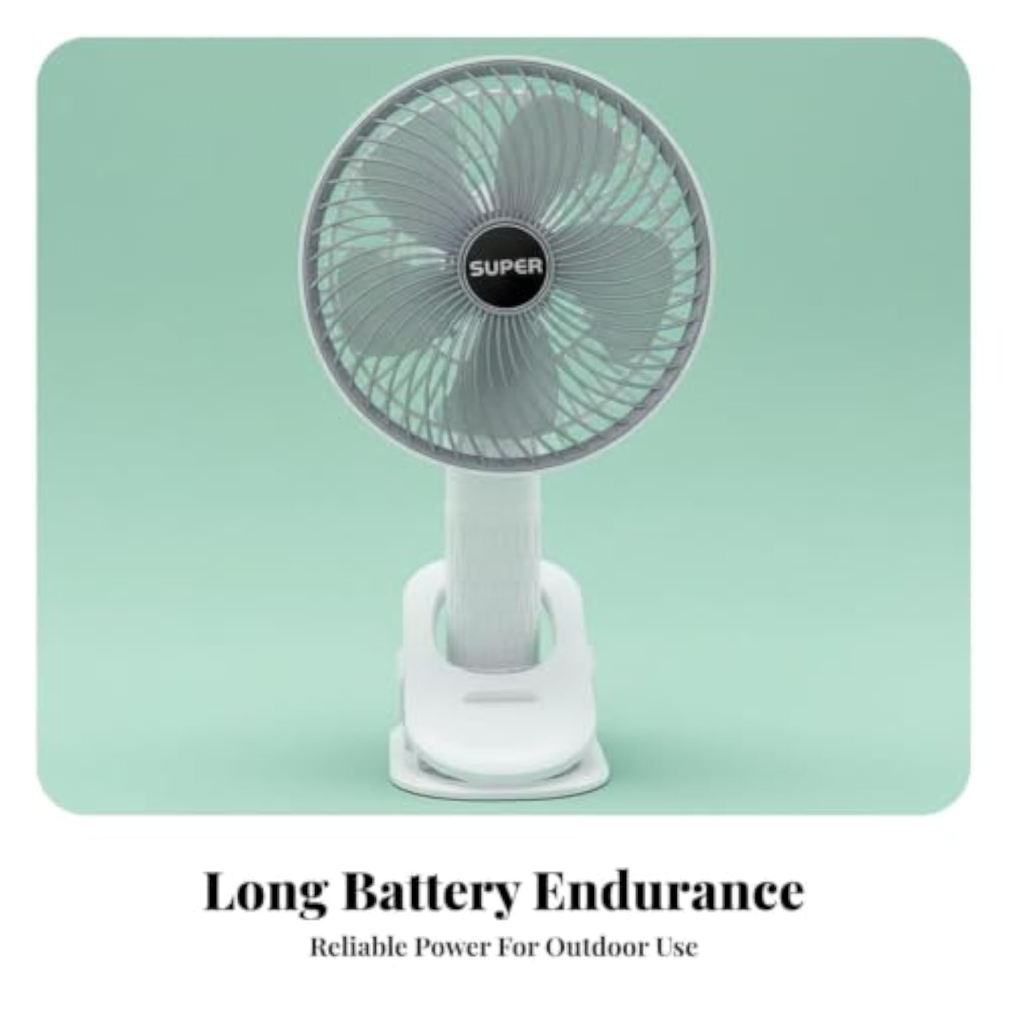3-Speed Clip-on Fan with Strong Airflow, Portable Design
