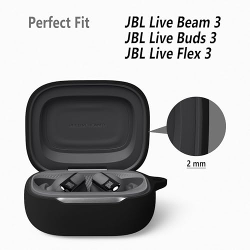 Image of Hamper Case Cover Compatible with JBL Live Beam 3 | Live Flex 3 | Live Buds 3 (Black)