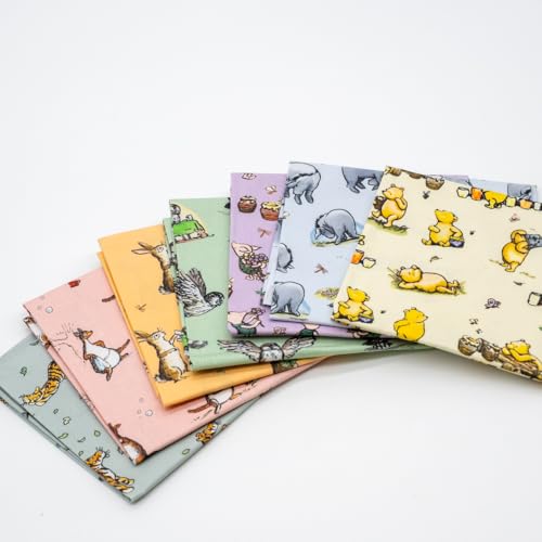 Tissu Winnie l'Ourson Fat Quarter en coton pour coudre facilement des accessoires bébé uniques
