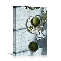 Canvas Wall Art Matcha Cup Coffee Drinks Farmhouse/Country Kitchen Multicolor Photography Urban - 12x18 inches