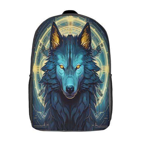 Sac à dos loup enfant 17 pouces grand format école maternelle mixte