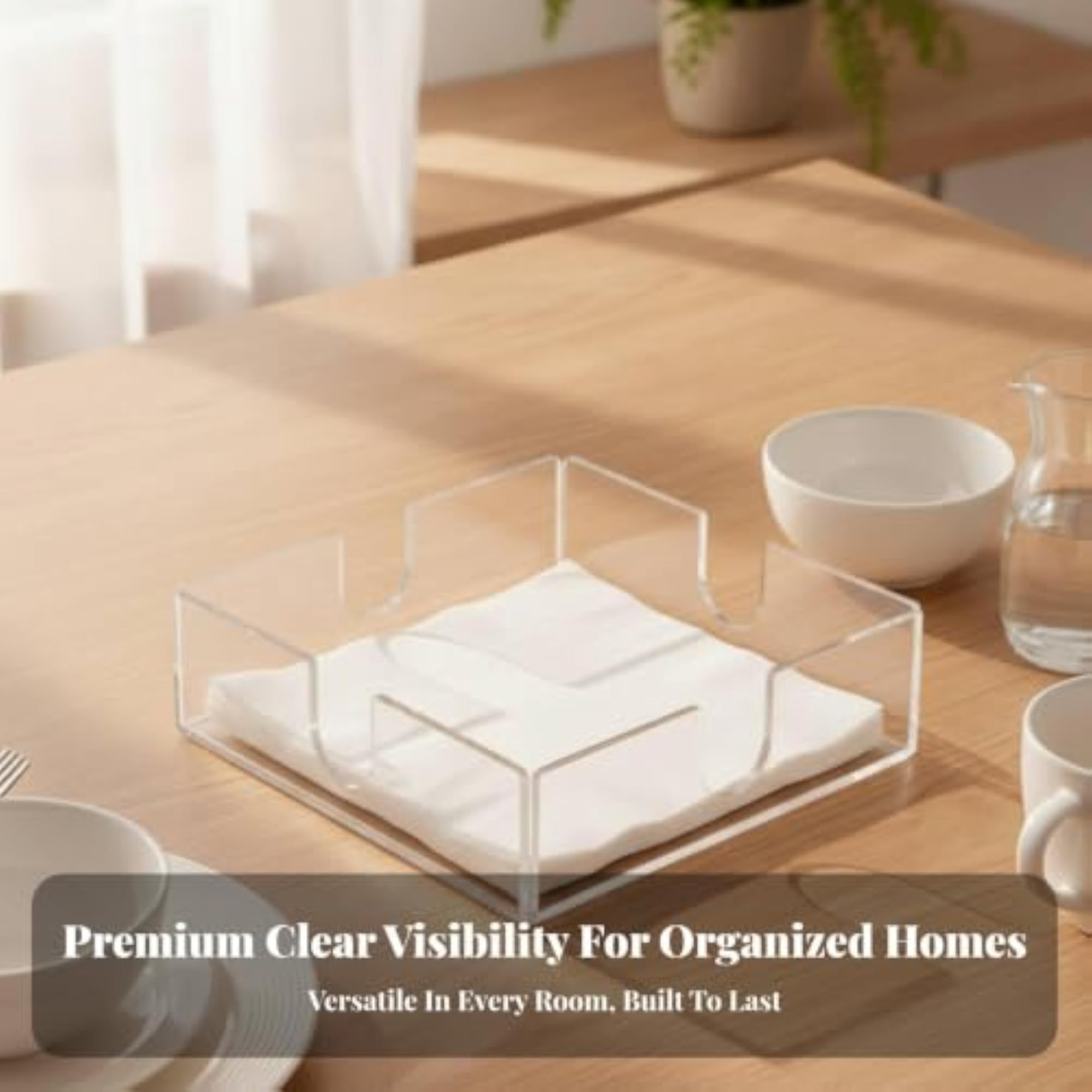 Clear Acrylic Napkin Holder, Easy Access Design