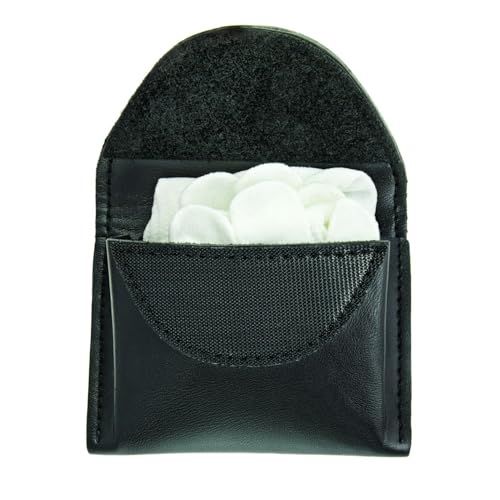 Hero's Pride AirTek Glove Pouch, Tactical Leather Glove Holder for Duty Belt, Three Sections for Multiple Glove Storage, Secure Fit, Lightweight and Scratch Resistant