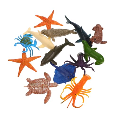 TOYANDONA 12piezas Modelos De Vida Marina De Simulación para Incluye Figuras De Animales Marinos como Crabs Lobsters y Tortugas Accesorios Educativos para Jugar La Playa Agua