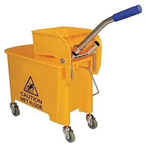 AIR O MATIC Bucket Wringer Trolley Yellow ABS Material Mini Mop 20 LTR Yellow