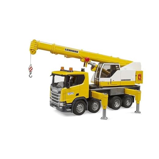 bruder 03571 - Scania Super 560R autogru Liebherr con modulo luci e suoni, veicoli, veicolo da costruzione, autogru, camion, giocattoli dai 4 anni in su
