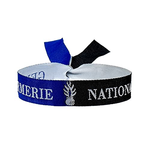 BDM French National Guard fabric bracelet, France. Gendarmerie Nationale ribbon for men and women adjustable.