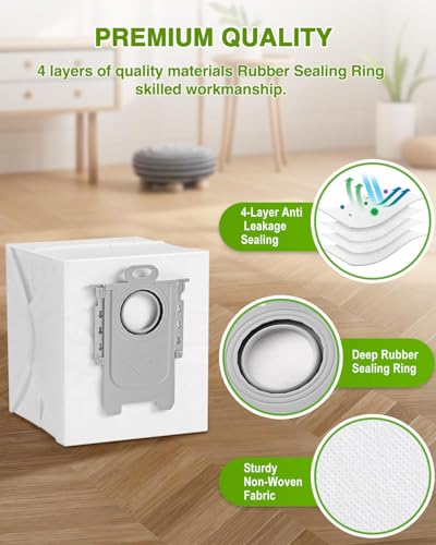 Image of VBN 18 Packs Q10 Q7 Q5 Dust Bags for Roborock Q7 M5+, Q10 S5+ /Q10 X5+, S8 Pro Ultra, S8+, Q7 Max+, Q5+, Q5 Max+, S7 Max Ultra,S7 Maxv Ultra and Q8 Max+ vacuum bag replacement, 3.6L