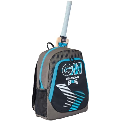 Mochila de críquet GM escolar negra y azul resistente de 25L BS55