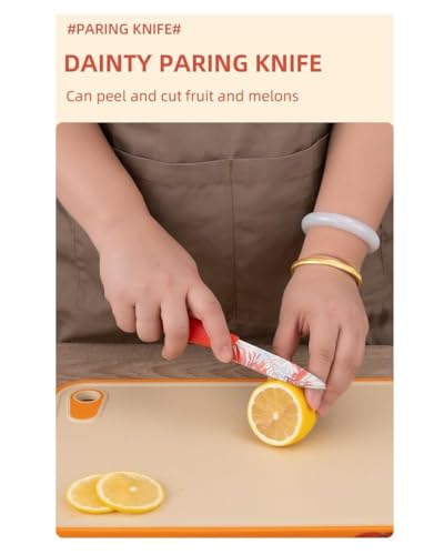 Image of 3 Piece Stainless Steel Professional Kitchen Knife Set /Meat Knife /Chef Knife with Non-Slip Handle Sharp Manual Sharpening for Home Kitchen, High Carbon Stainless Steel Knife Set (Red)